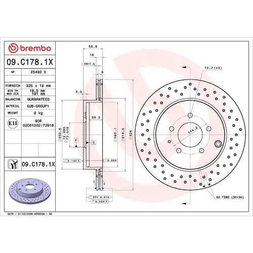 Brzdový kotúč BREMBO 09.C178.1X