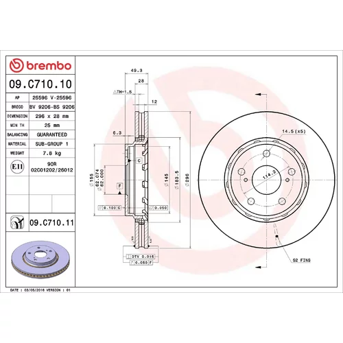 Brzdový kotúč BREMBO 09.C710.11