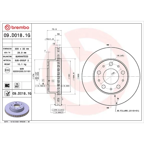 Sada bŕzd, Kotúčová brzda BREMBO KT 10 048