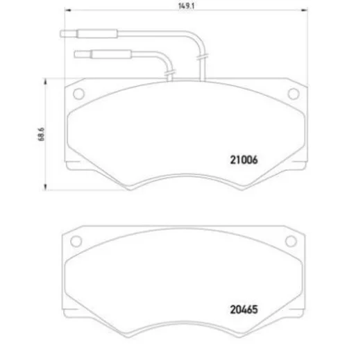 Sada brzdových platničiek kotúčovej brzdy BREMBO P A6 002