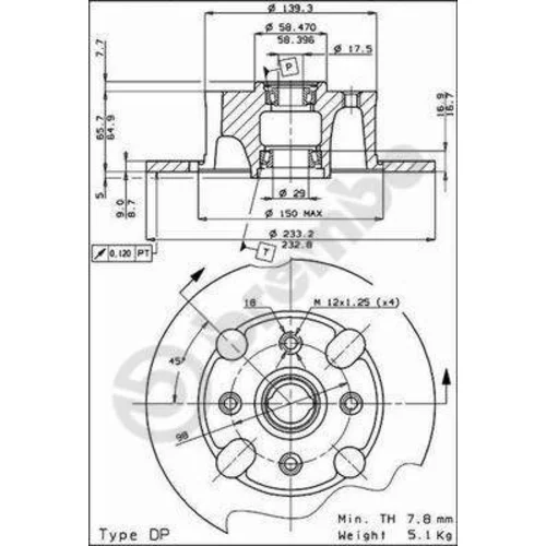 Brzdový kotúč BREMBO 08.2163.10