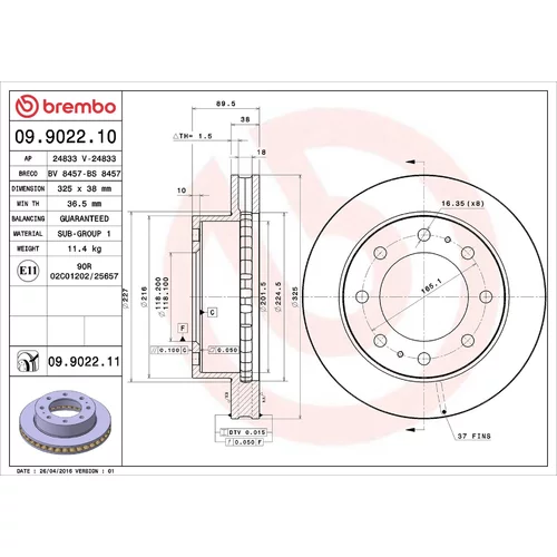 Brzdový kotúč BREMBO 09.9022.10