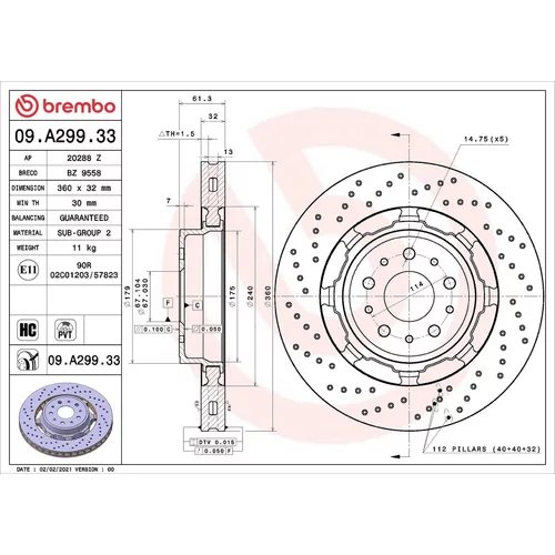 Brzdový kotúč BREMBO 09.A299.33