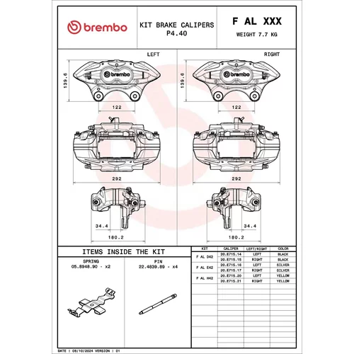 Brzdový strmeň BREMBO F AL D42
