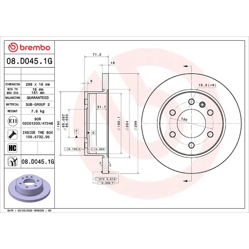 Sada bŕzd, Kotúčová brzda KT 10 055 /BREMBO/ - obr. 1