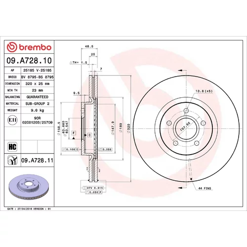 Brzdový kotúč BREMBO 09.A728.10