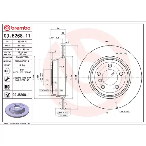 Brzdový kotúč BREMBO 09.B268.11