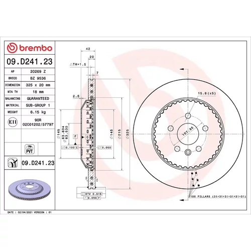 Brzdový kotúč BREMBO 09.D241.23