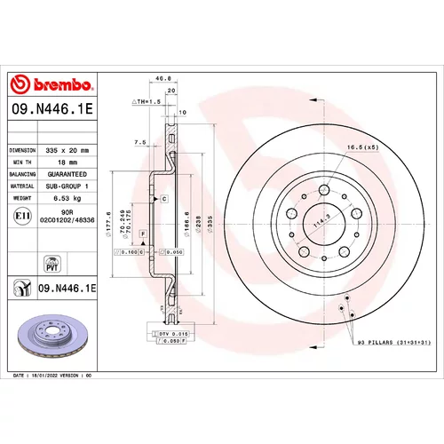 Sada bŕzd, Kotúčová brzda KT 08 004 /BREMBO/ - obr. 1