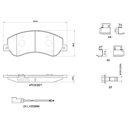 Sada brzdových platničiek kotúčovej brzdy BREMBO P 24 064G