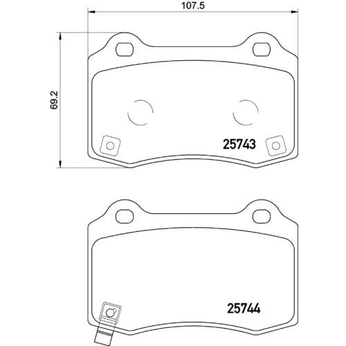 Sada brzdových platničiek kotúčovej brzdy BREMBO P 30 074E