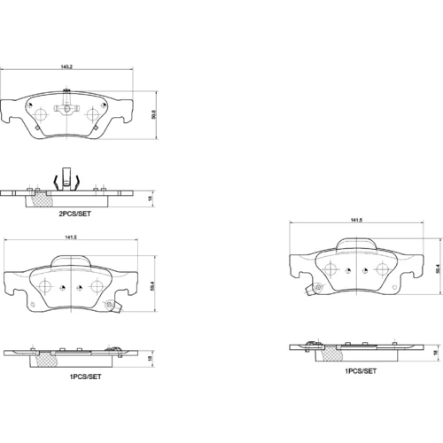 Sada brzdových platničiek kotúčovej brzdy BREMBO P 37 016X