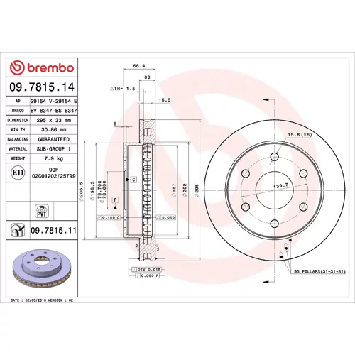 Brzdový kotúč BREMBO 09.7815.14