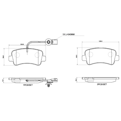 Sada brzdových platničiek kotúčovej brzdy BREMBO P 68 063G