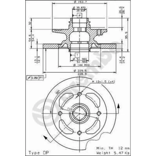 Brzdový kotúč BREMBO 08.3064.10