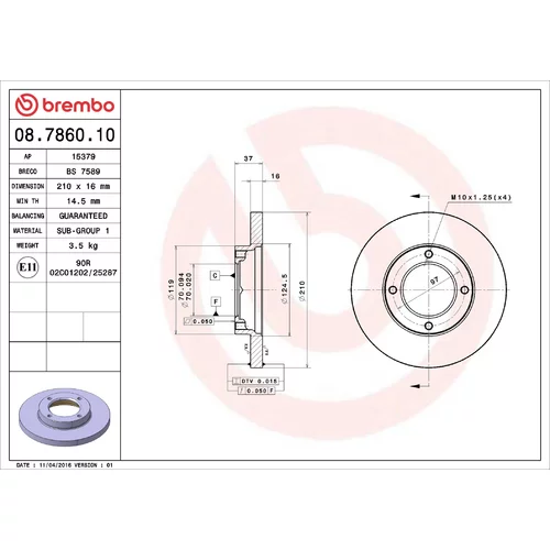 Brzdový kotúč BREMBO 08.7860.10