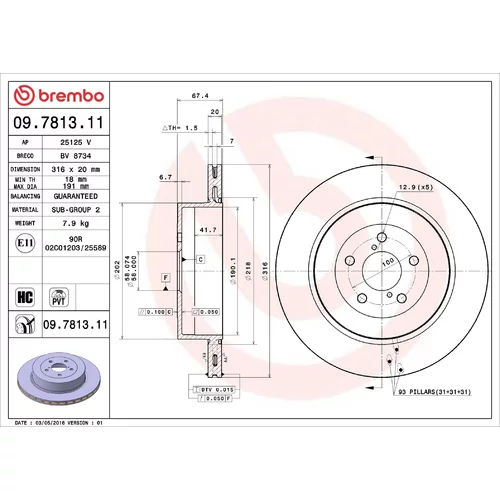Brzdový kotúč BREMBO 09.7813.11