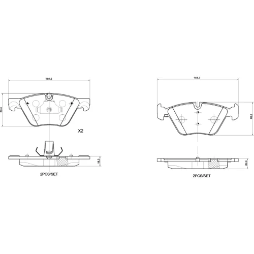 Sada brzdových platničiek kotúčovej brzdy BREMBO P 06 060X