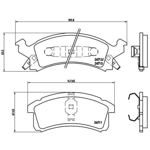 Sada brzdových platničiek kotúčovej brzdy BREMBO P 07 004
