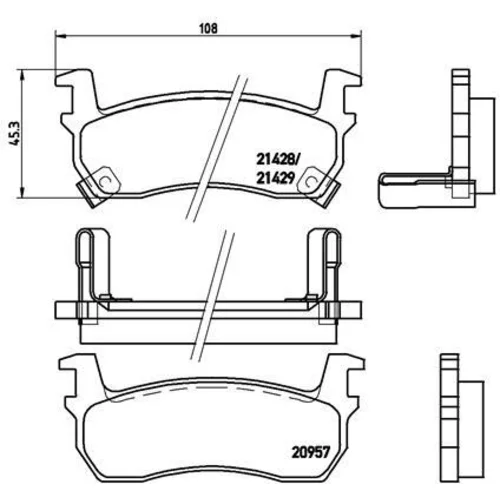Sada brzdových platničiek kotúčovej brzdy BREMBO P 56 057