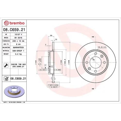 Brzdový kotúč 08.C659.21 /BREMBO/