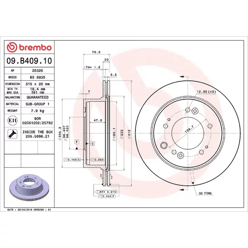 Brzdový kotúč BREMBO 09.B409.10