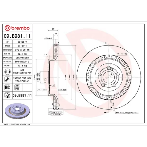 Brzdový kotúč 09.B981.11 /BREMBO/