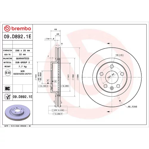 Sada bŕzd, Kotúčová brzda BREMBO KT 08 073