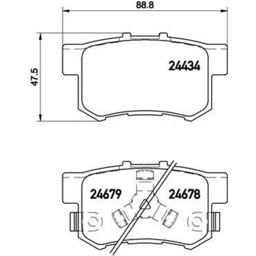 Sada brzdových platničiek kotúčovej brzdy BREMBO P 28 061