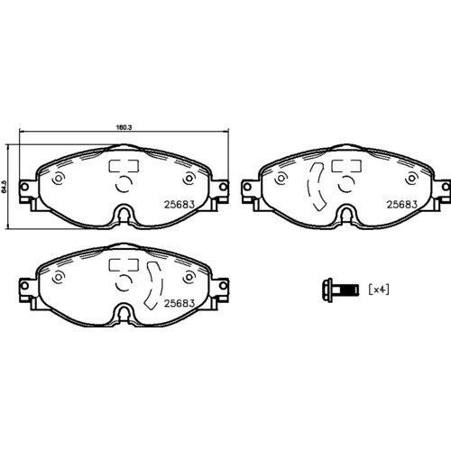 Sada brzdových platničiek kotúčovej brzdy BREMBO P 85 147E