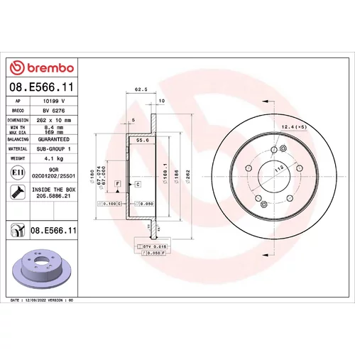 Brzdový kotúč BREMBO 08.E566.11