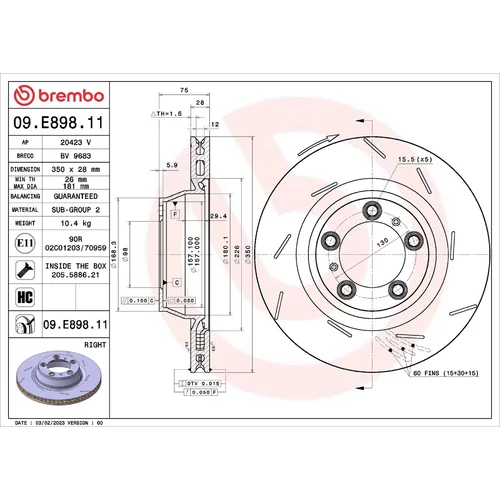 Brzdový kotúč BREMBO 09.E898.11