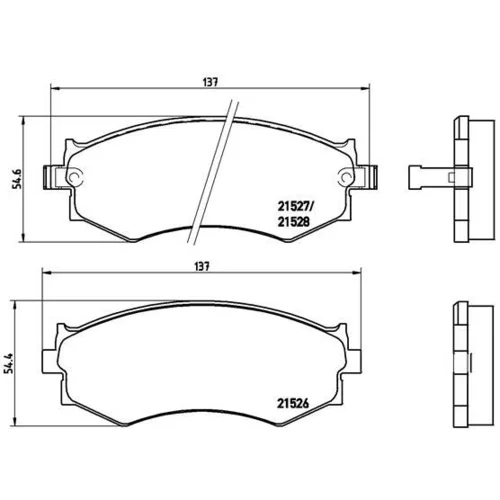 Sada brzdových platničiek kotúčovej brzdy BREMBO P 30 002