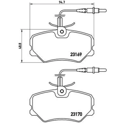 Sada brzdových platničiek kotúčovej brzdy BREMBO P 61 050