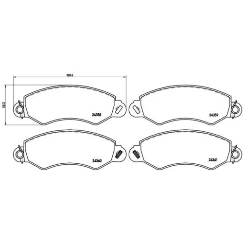 Sada brzdových platničiek kotúčovej brzdy BREMBO P B1 002