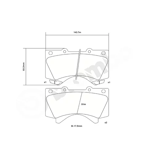 Sada vysoko výkonných brzdových obložení 07.B314.25 /BREMBO/ - obr. 2