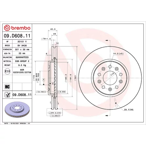 Brzdový kotúč BREMBO 09.D608.11