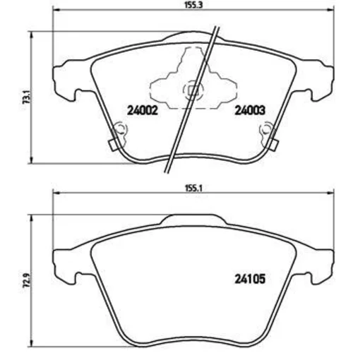 Sada brzdových platničiek kotúčovej brzdy BREMBO P 49 038