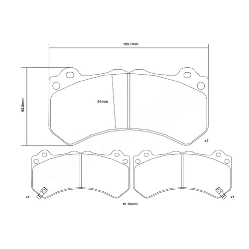 Sada vysoko výkonných brzdových obložení 07.B314.72 /BREMBO/ - obr. 2