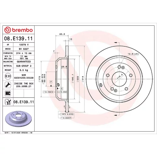 Brzdový kotúč BREMBO 08.E139.11