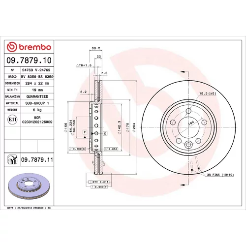 Brzdový kotúč BREMBO 09.7879.10