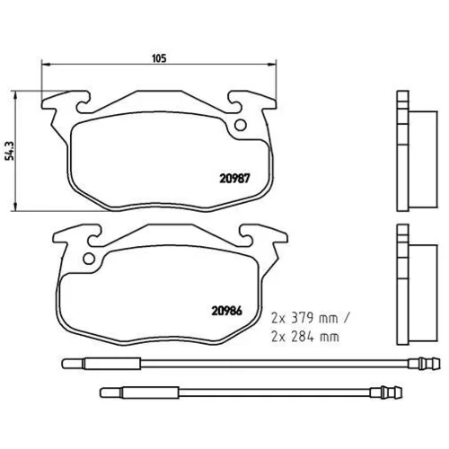Sada brzdových platničiek kotúčovej brzdy BREMBO P 61 099