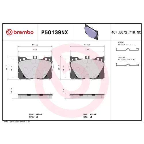 Sada brzdových platničiek kotúčovej brzdy P50139NX /BREMBO/ - obr. 3