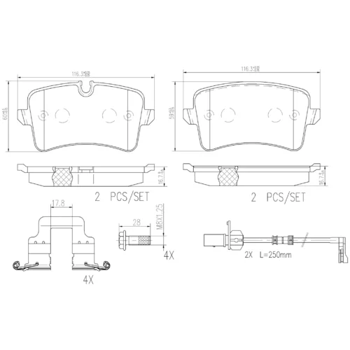 Sada brzdových platničiek kotúčovej brzdy BREMBO P85120NX