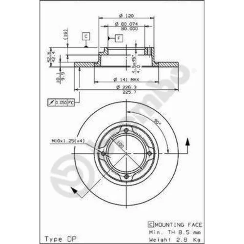 Brzdový kotúč 08.6858.10 /BREMBO/