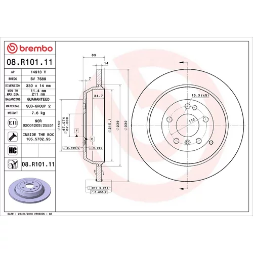 Brzdový kotúč BREMBO 08.R101.11