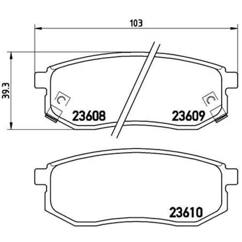 Sada brzdových platničiek kotúčovej brzdy BREMBO P 30 030