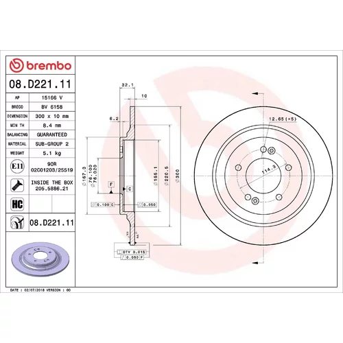 Brzdový kotúč BREMBO 08.D221.11