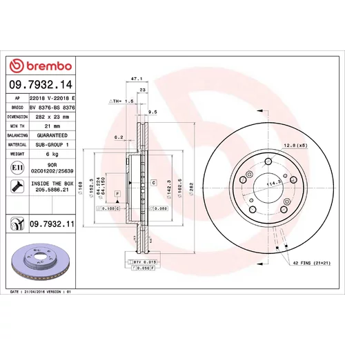 Brzdový kotúč BREMBO 09.7932.11