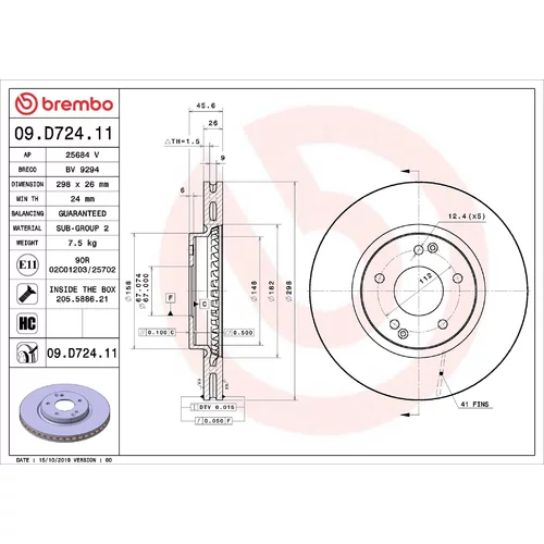 Brzdový kotúč BREMBO 09.D724.11